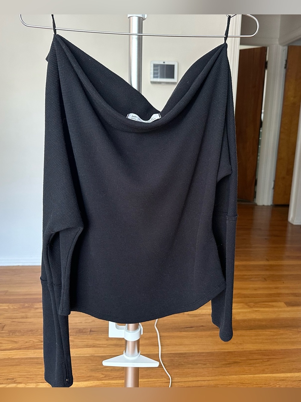 We The Free Black Off-Shoulder Slouchy Knit Sweater M